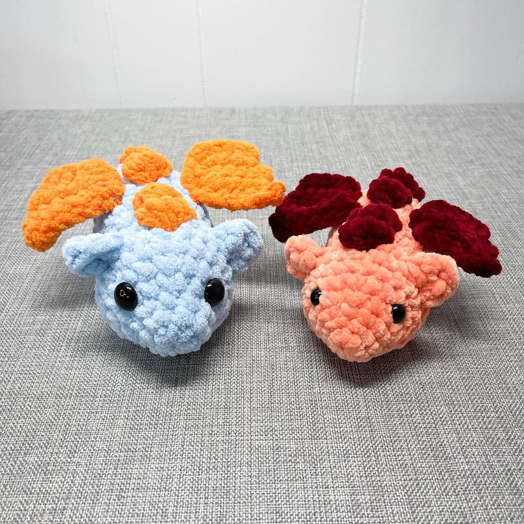 Oscar the NO-sew dragon pattern. Dragon. No-sew. Pocket sized stuffed plushie