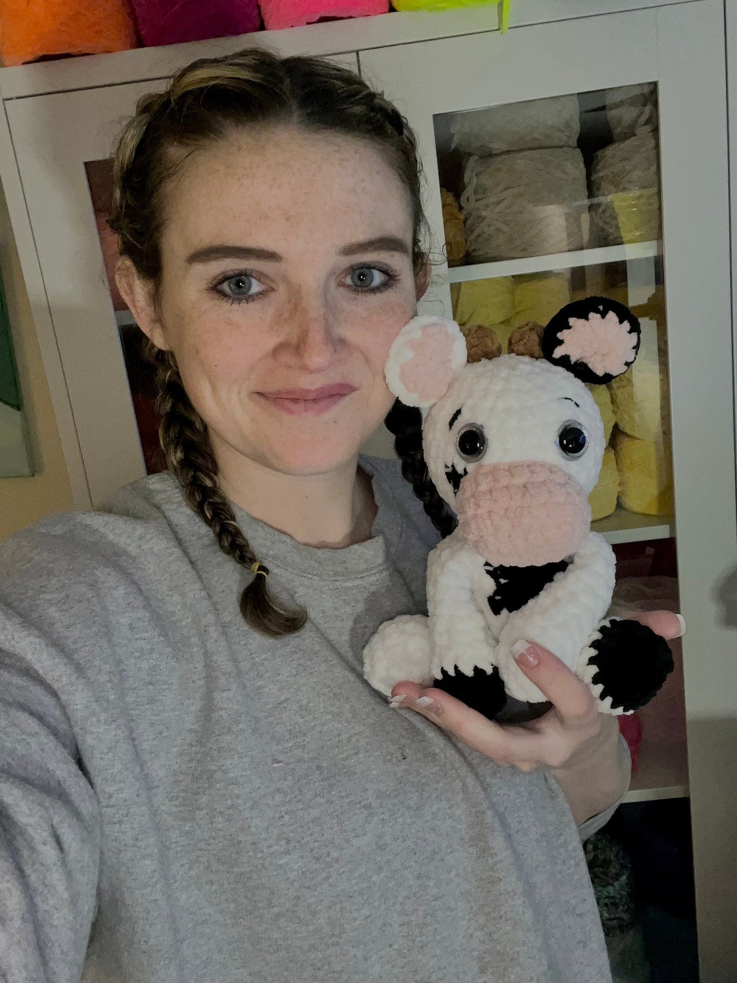 Lenny The Cow Crochet Pattern.  Amigurumi  Crochet  Pattern  Toy   Cow Low-sew