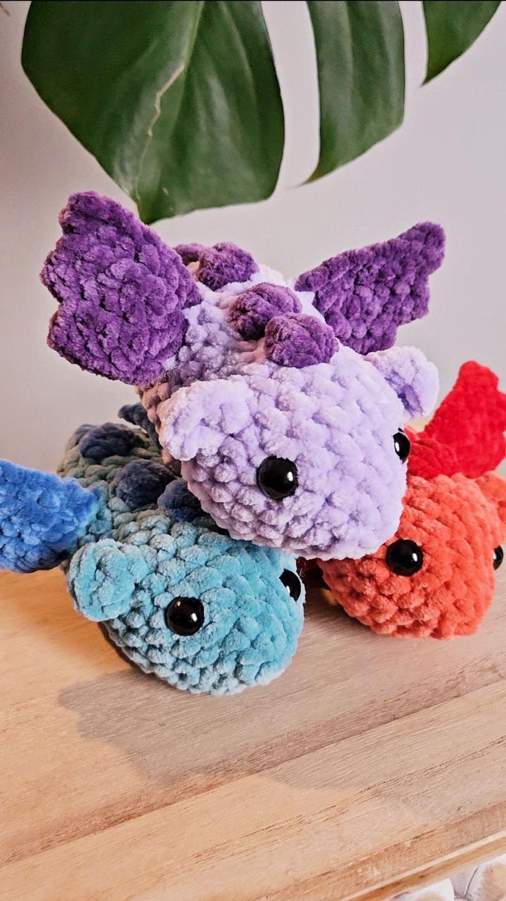Oscar the NO-sew dragon pattern.  Dragon. No-sew.  Pocket sized  stuffed plushie