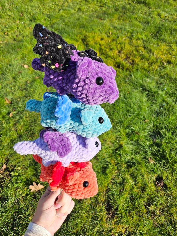 Oscar the NO-sew dragon pattern.  Dragon. No-sew.  Pocket sized  stuffed plushie
