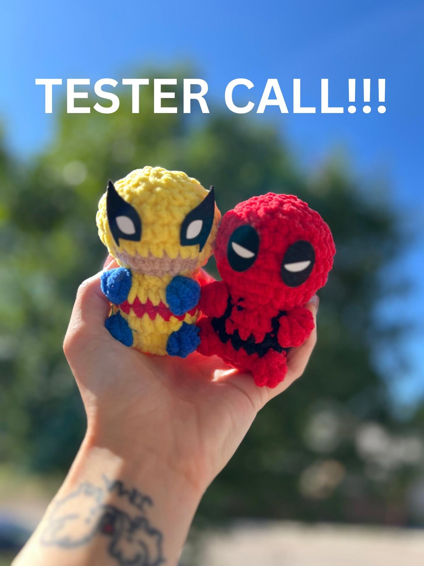 dead pool and wolverine felt eyes for itty bitty pattern