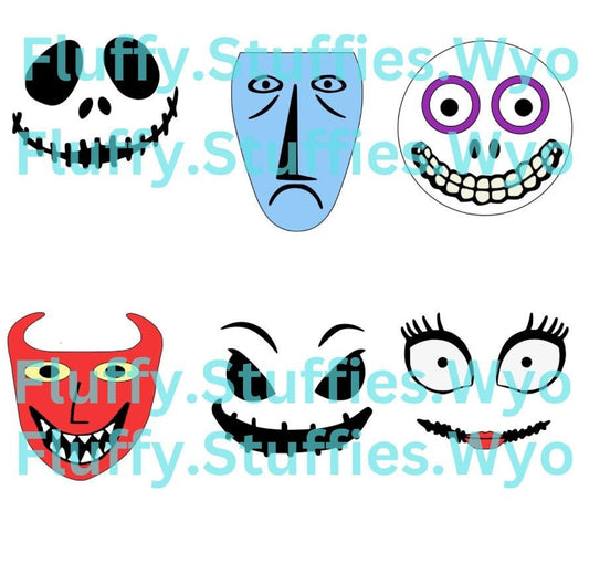 nightmare before Christmas felt masks/ eyes/ mouths
