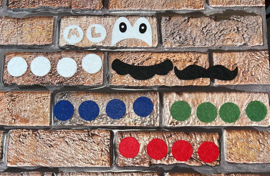 Large M&L itty bitty felt eyes/mustaches/ logo /and dots