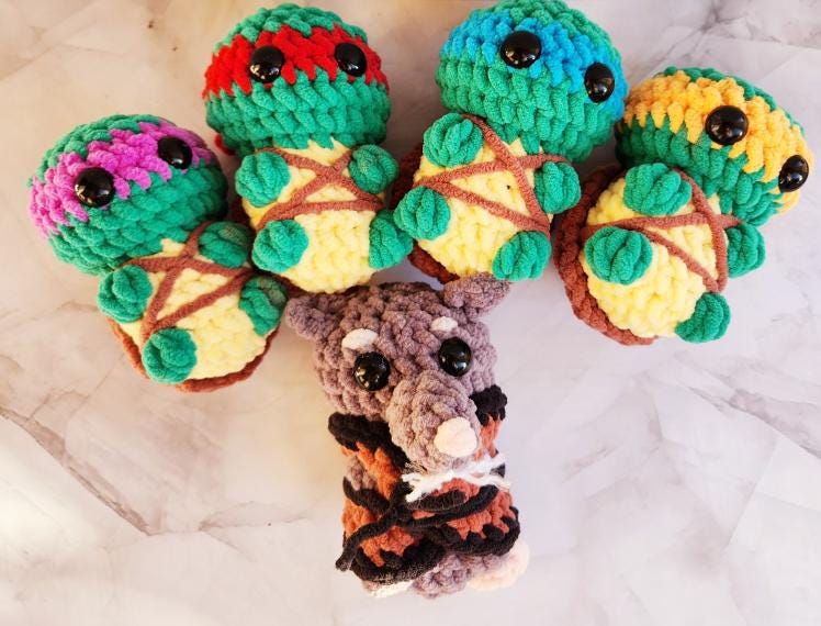 Itty Bitty Turtles with Master Crochet Pattern. Ninja